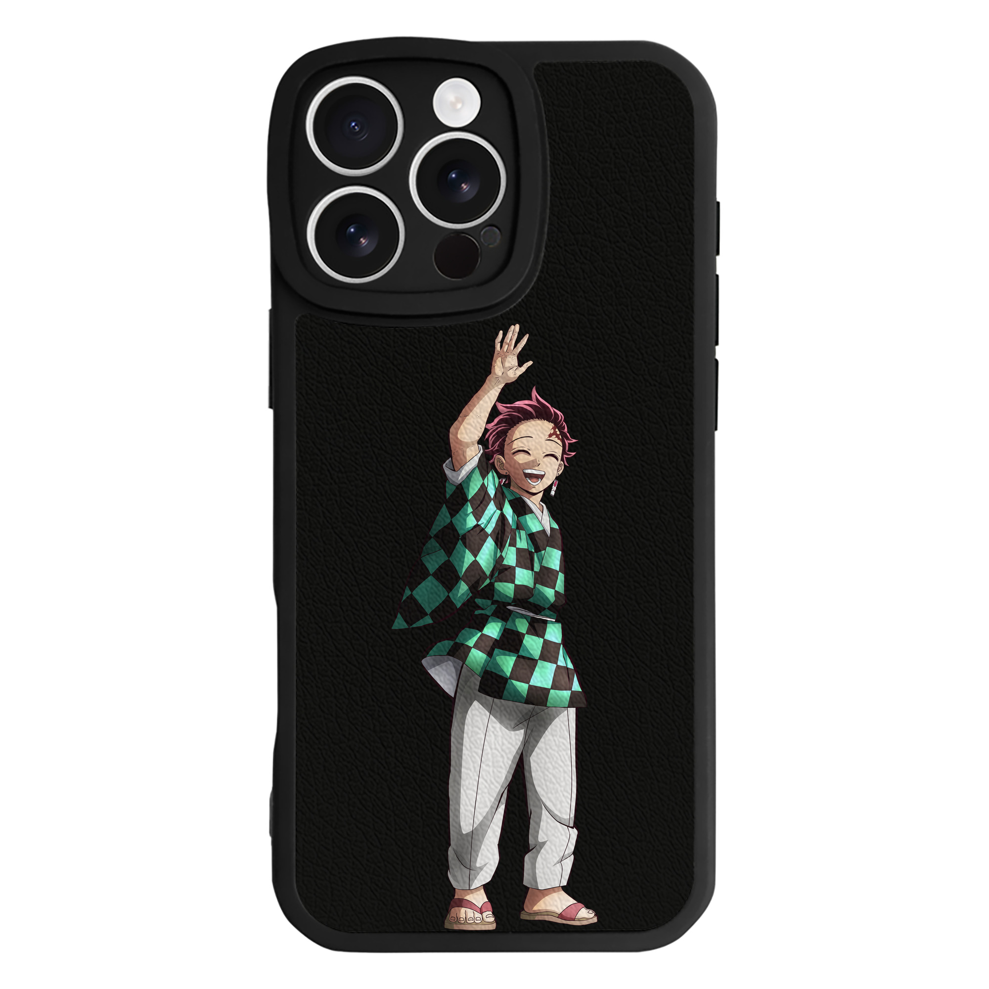 （画像用） 鬼滅の刃 竈門 炭治郎／かまど たんじろう Kamado Tanjirou 【iPhone 16シリーズ対応】シリコンスマホケース（レザー調） 材質：シリコン